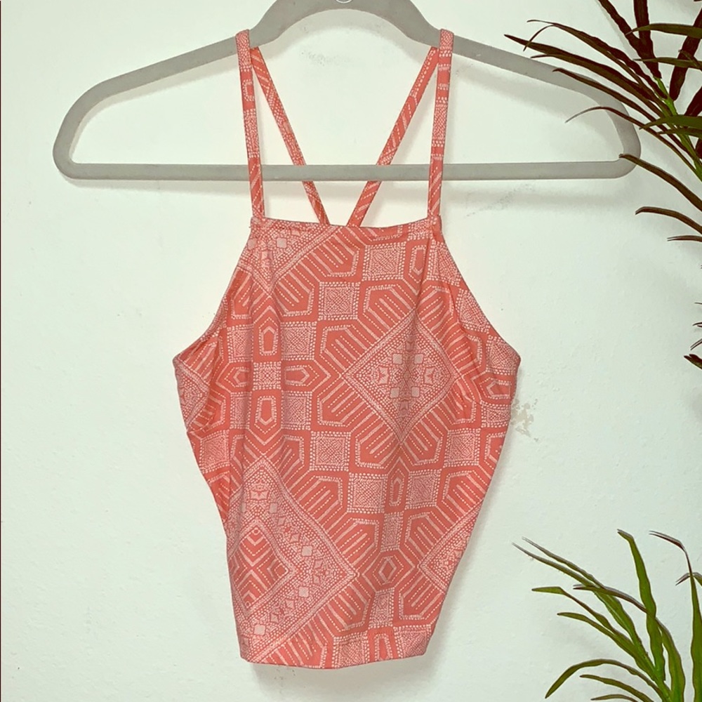 Ladder Back Tribal Print Crop Top - Set